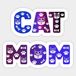 Cat Mom Ombre Gradient Typography Sticker